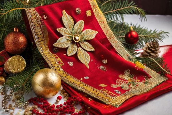 Christmas_Saree christmas party saree