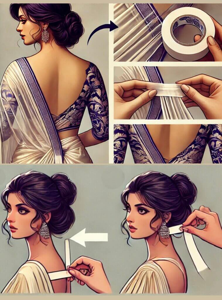 double sided tape saree hacks