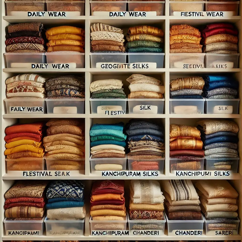 sorting saree organisation