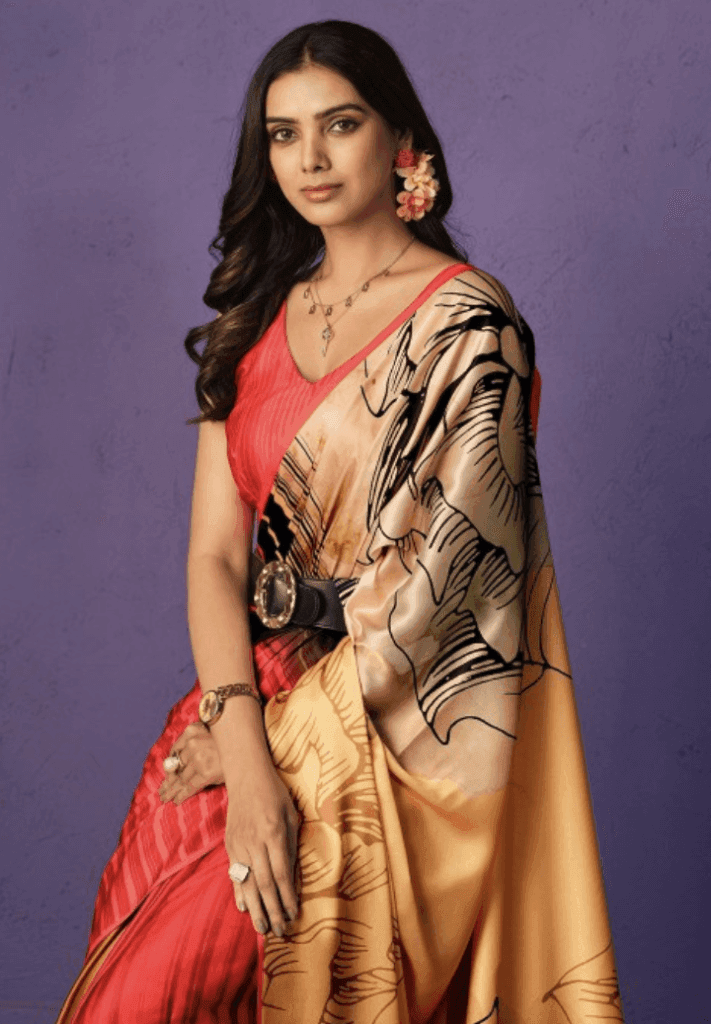 saree digital print saree
