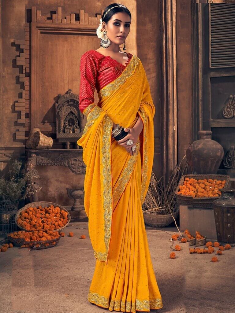 ae8159e7-05c2-4b93-b904-eeadc645de391701515225999SANSKARYellowGold-TonedEmbellishedBeadsandStonesSaree1 haldi saree