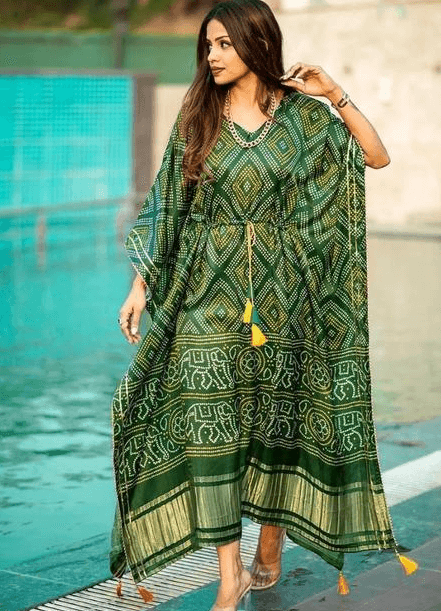 image silk saree to kaftan