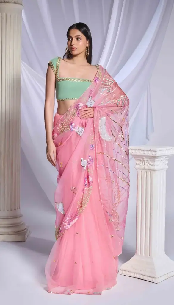 Rose_Reverie_saree_front_1_dfde25ec-4983-4aa5-b0bb-2eb3955a5997 papa don't preach saree brands