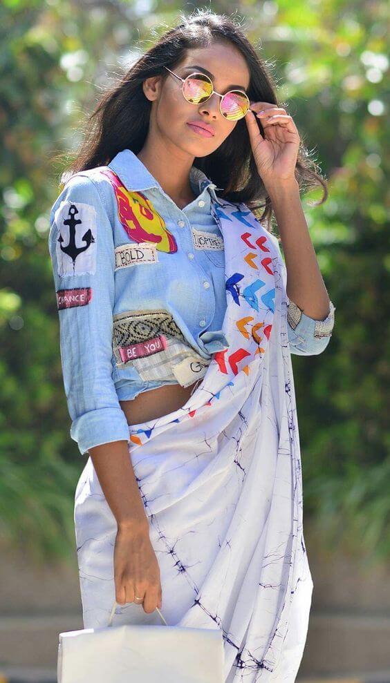 saree x jeans