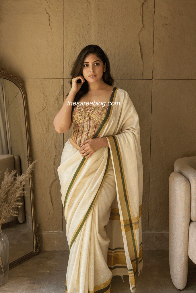 onam saree looks