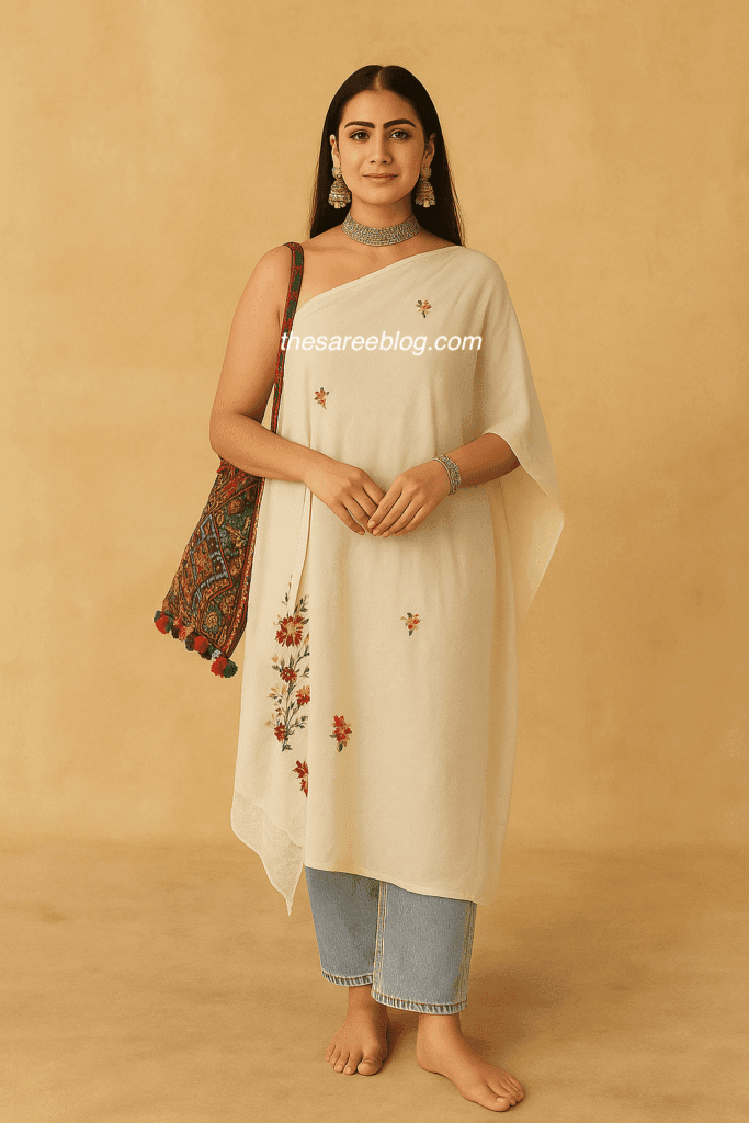 saree as tunic