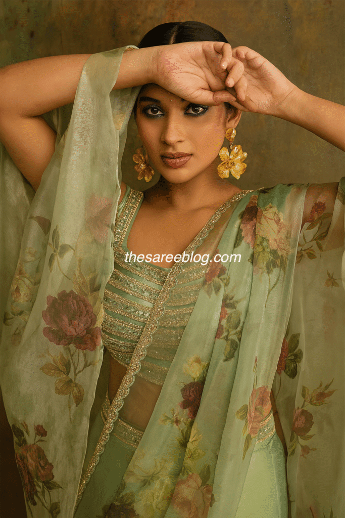 sawan saree looks