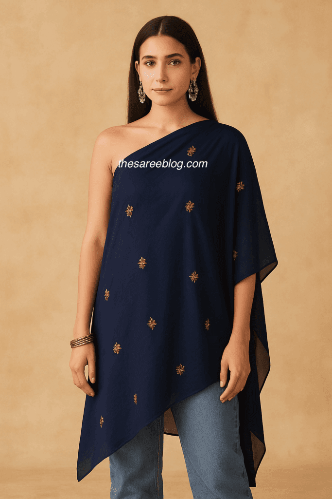 saree as tunic