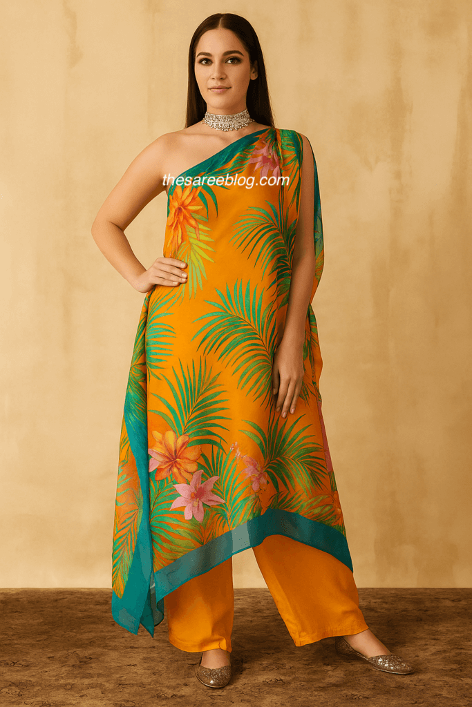saree as tunic
