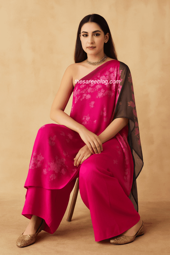 saree as tunic