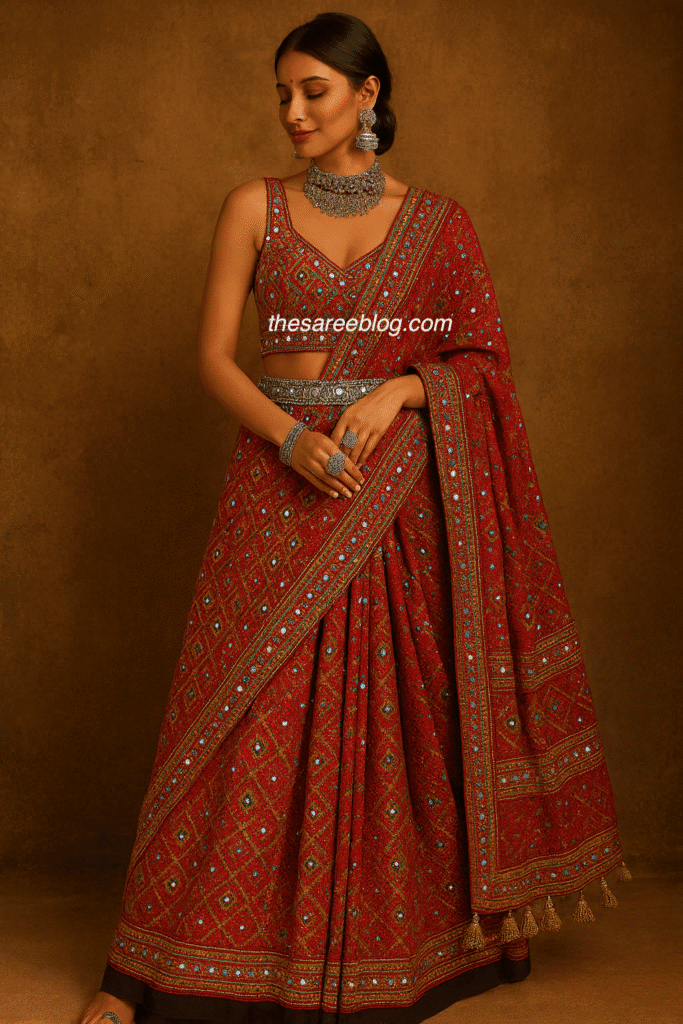 garba saree styling