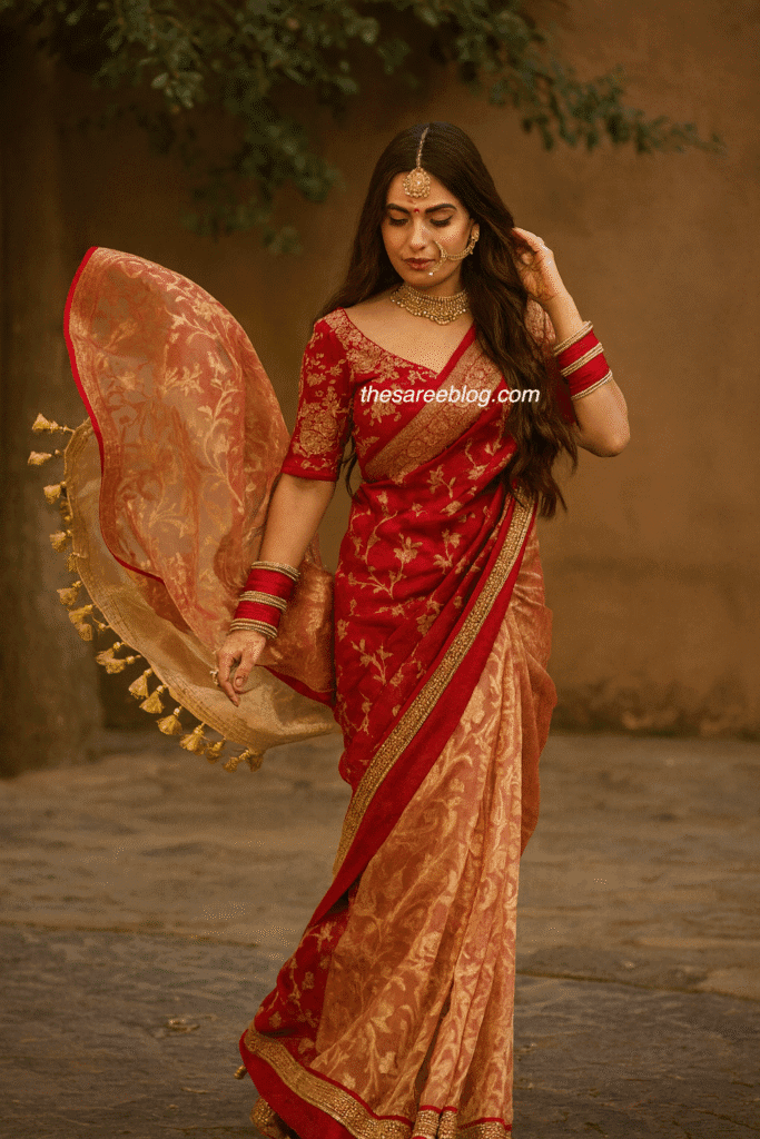 karwachauth saree poses