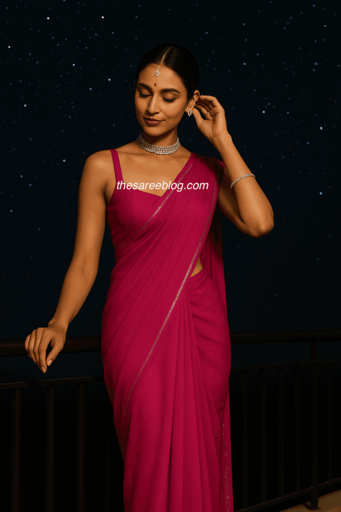 karwachauth saree poses