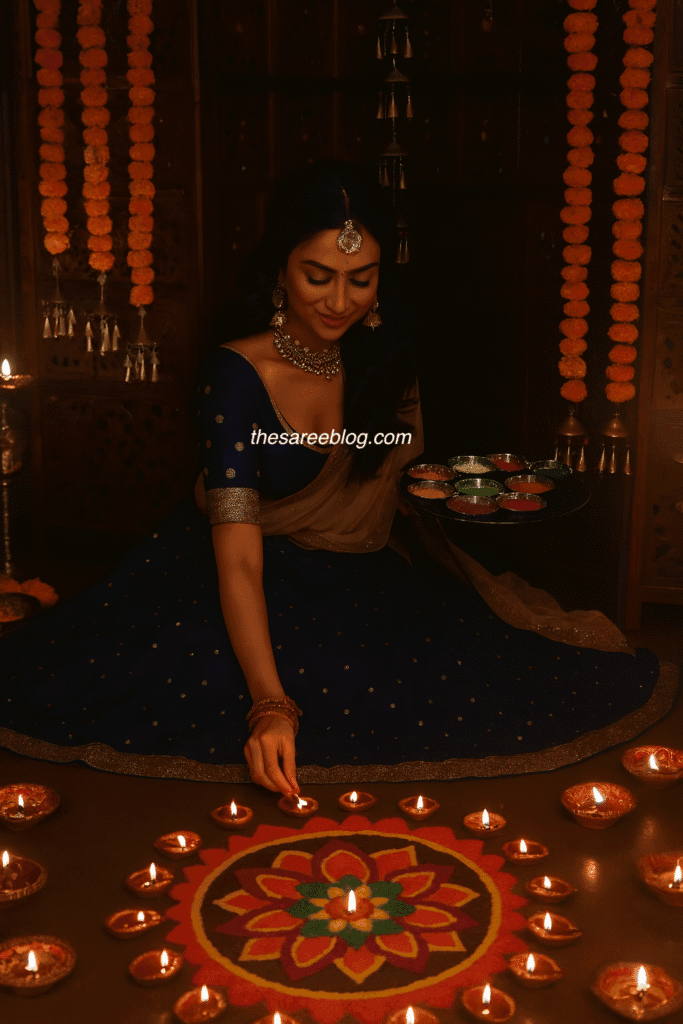saree pose