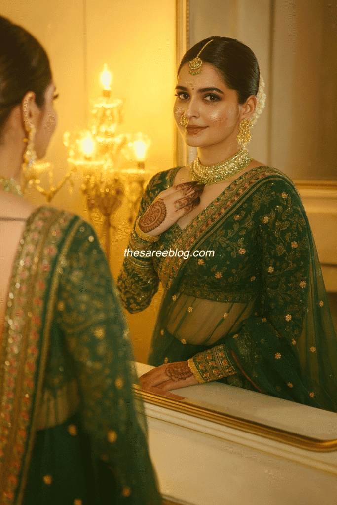 saree pose