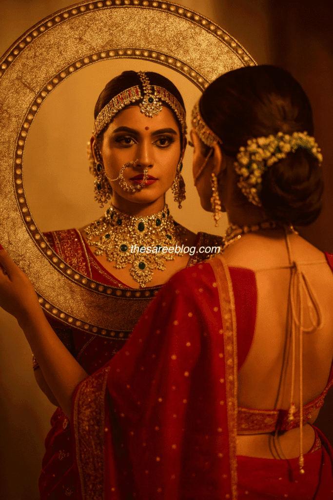 karwachauth saree poses