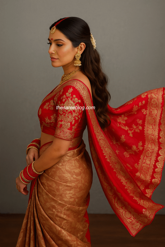 karwachauth saree poses
