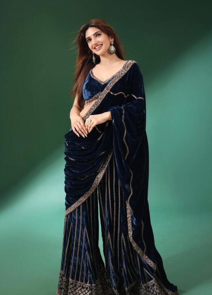 velvet sharara look