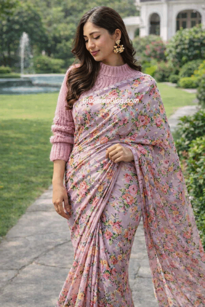 sweater with saree