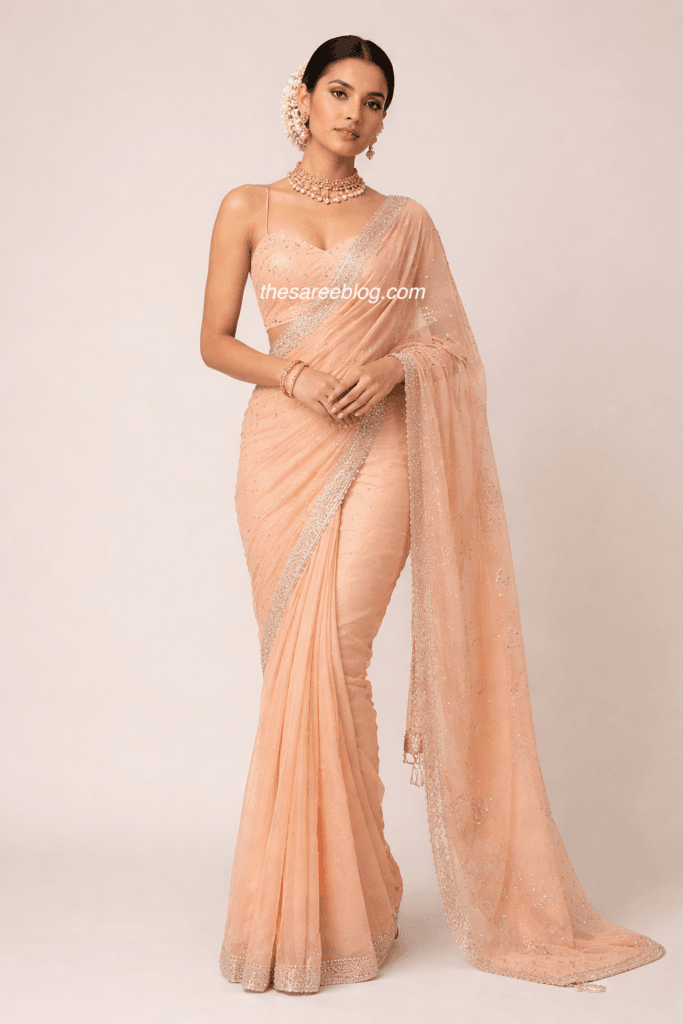 how to style a tissue saree