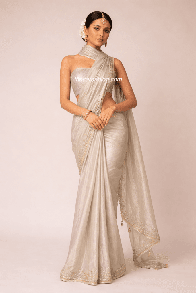 how to style a tissue saree