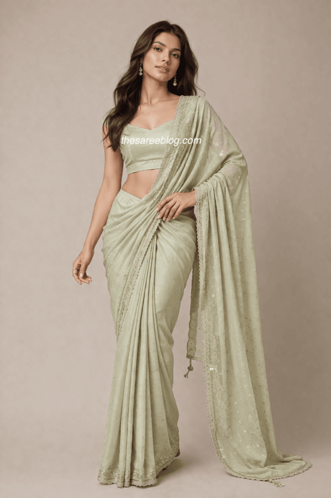 how to style a tissue saree