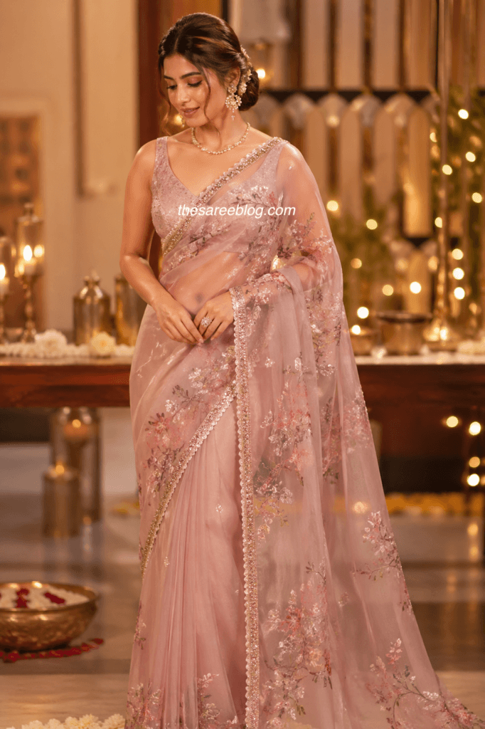 chiffon saree styles