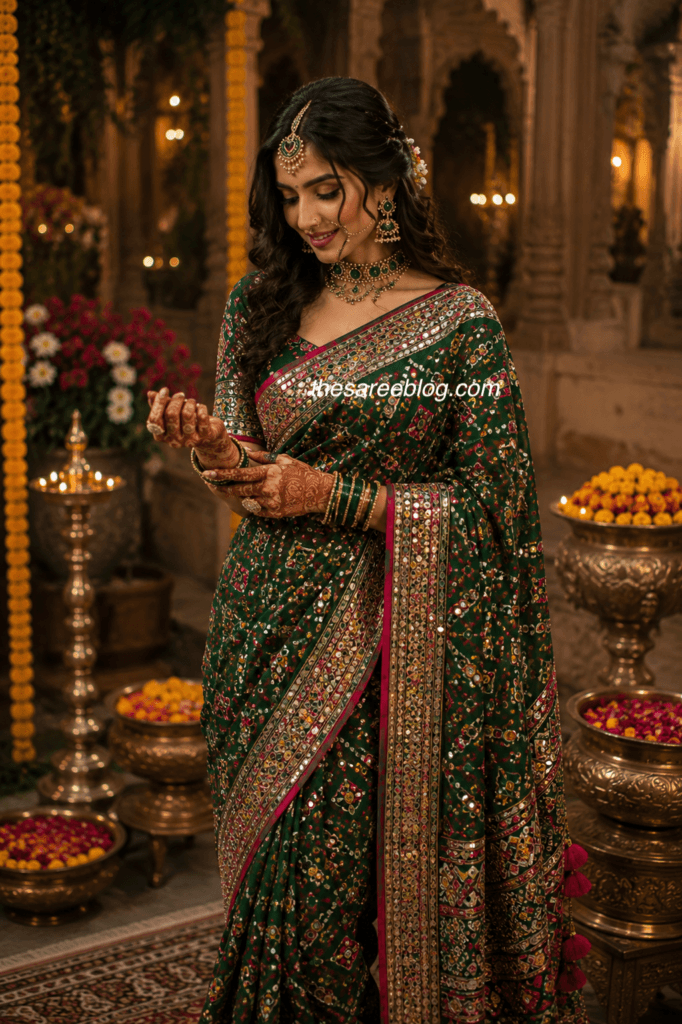 teej saree poses