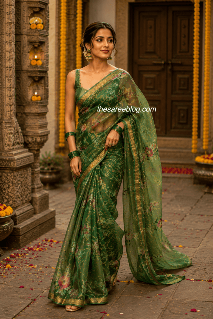 teej saree poses