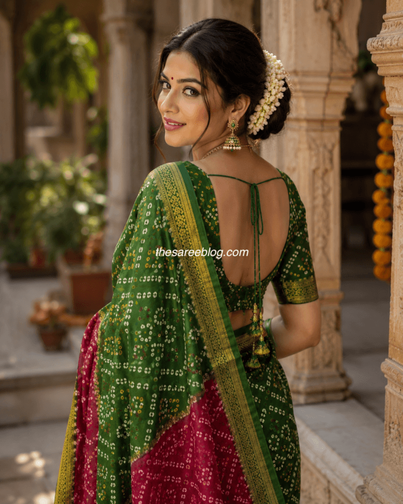 teej saree poses