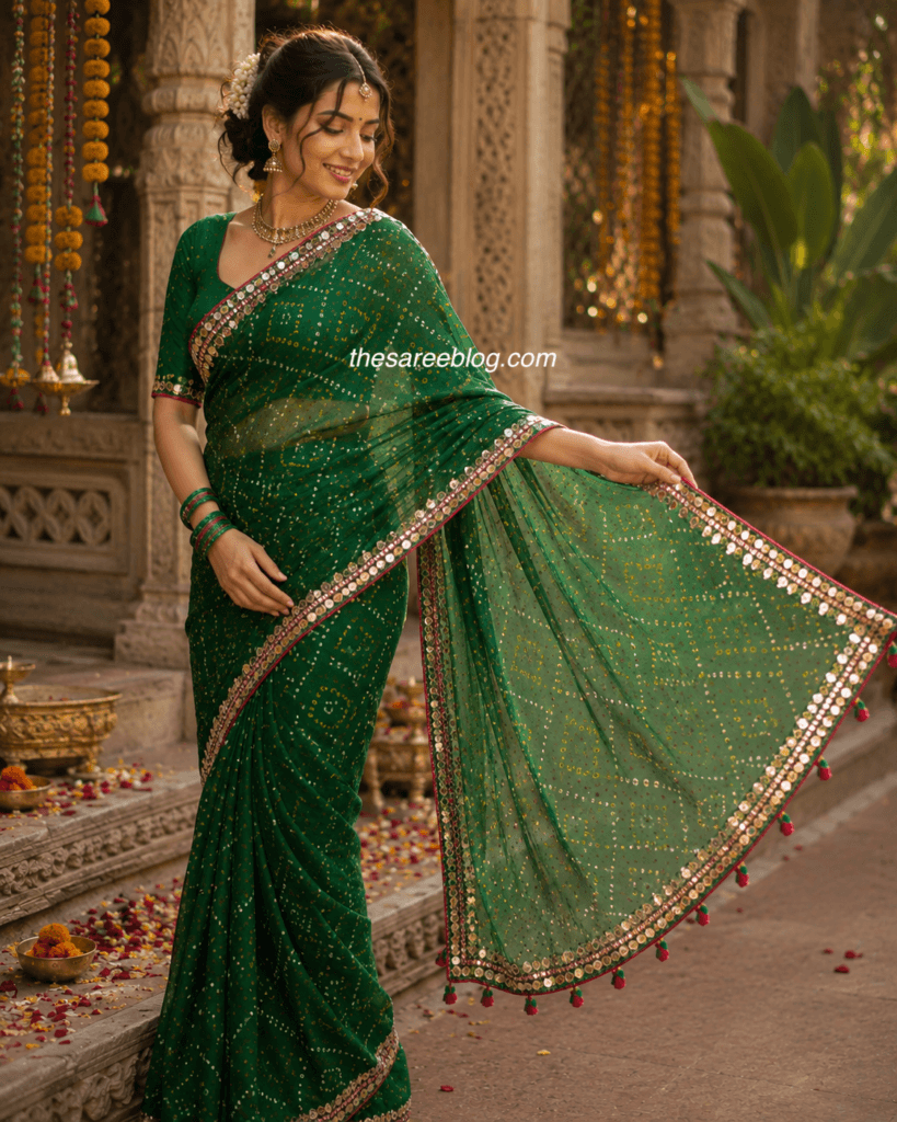 teej saree poses