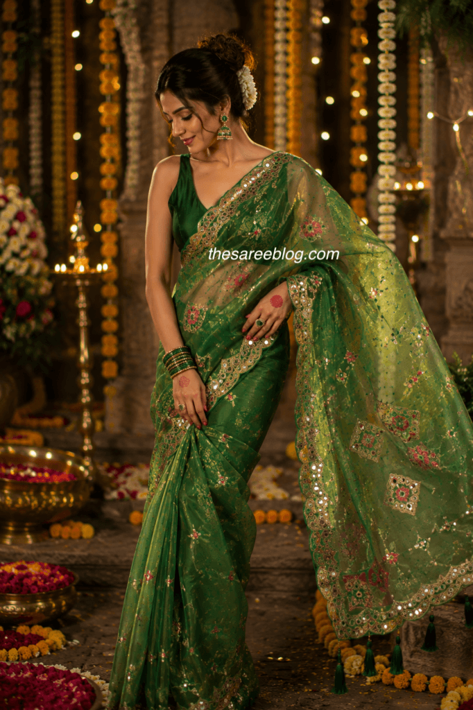 teej saree poses