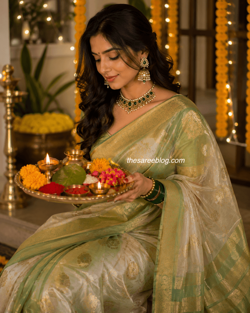 teej saree poses