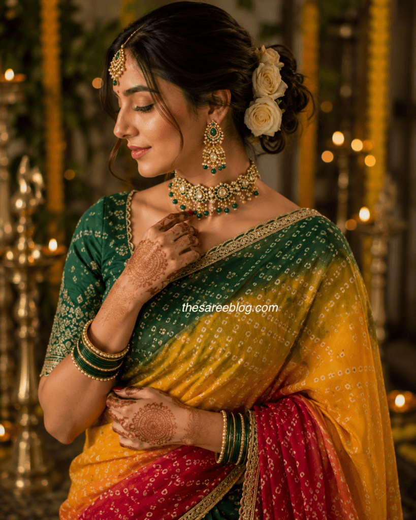 teej saree poses