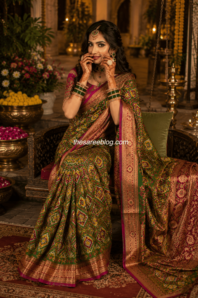 teej saree poses